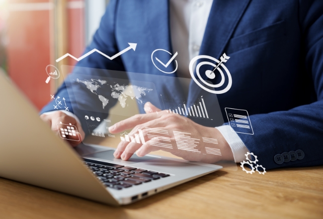 a man working on laptop